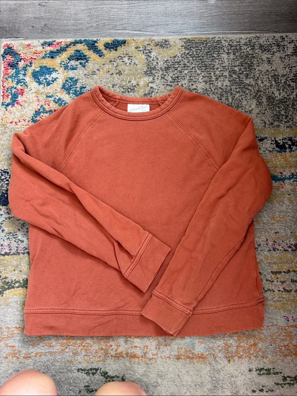 Crewneck French Terry sweatshirt  - garment washed rust
